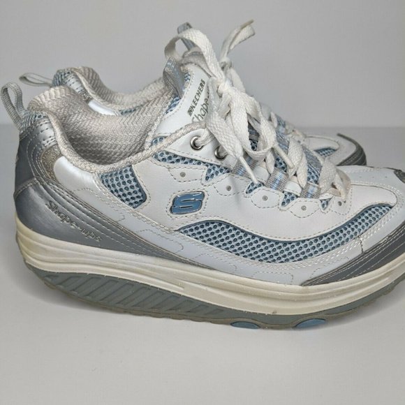 Sketchers Shape Ups Women’s Gray Blue - Picture 4 of 6